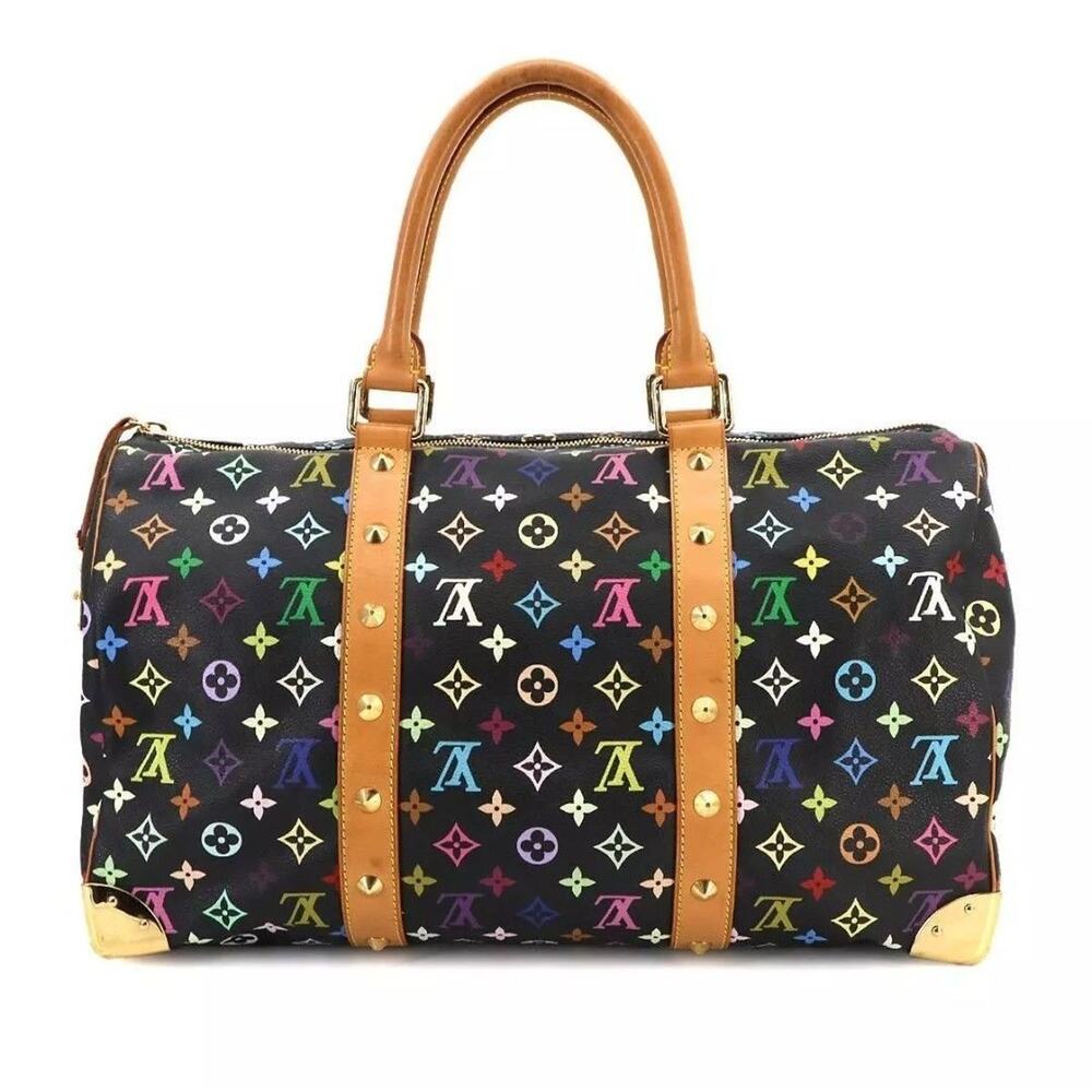 LOUIS VUITTON Monogram Multi Color Keepall 45 Luggage Noir M92640 Purse - Picture 2 of 8